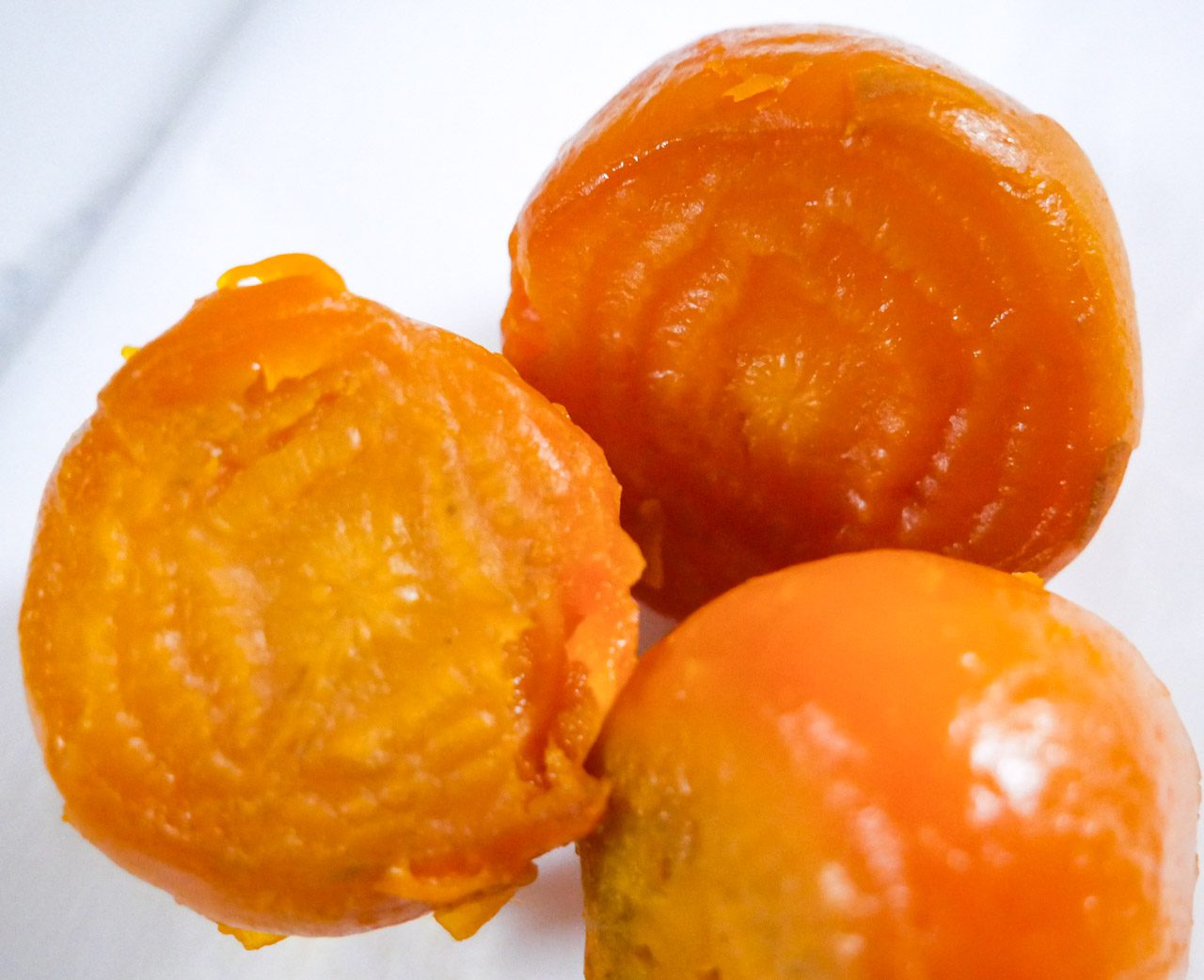 Roasted golden beets with skin off