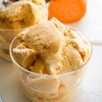 No-churn sweet potato ice cream scooped into cups